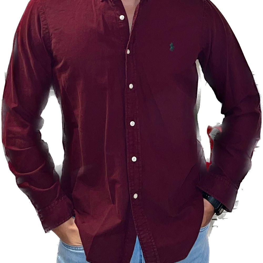 Maroon polo dress shirt - Medium
